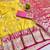 Gold zari woven banarasi silk blend saree with blouse piece