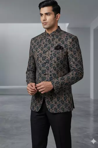 Peacock blue imported party wear jodhpuri for men | premium designer bandhgala ethnic wear