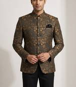Cofee color floral jodhpuri for men | premium designer bandhgala ethnic wear
