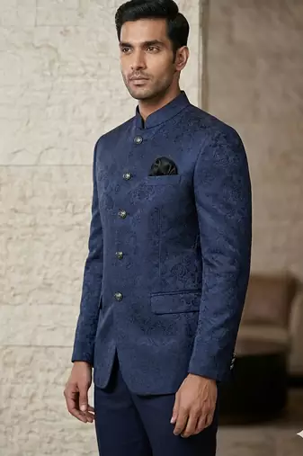 Blue color jodhpuri for men | premium designer bandhgala ethnic wear