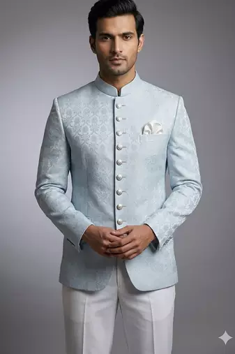 Sky blue jodhpuri for men | premium designer bandhgala ethnic wear