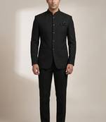 Black color knitted jodhpuri for men | premium designer bandhgala ethnic wear