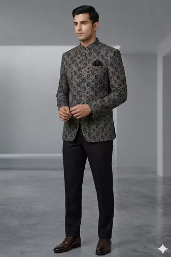 Peacock blue imported party wear jodhpuri for men | premium designer bandhgala ethnic wear