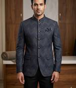 Navy blue color partywear jodhpuri for men | premium designer bandhgala ethnic wear