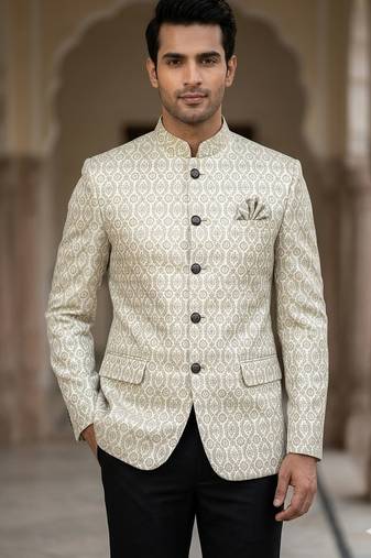 Light pista weaving jodhpuri for men | premium designer bandhgala ethnic wear