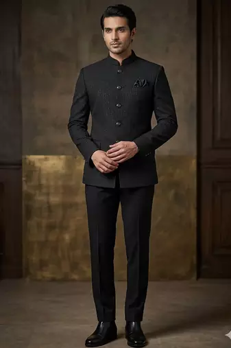 Black color party wear jodhpuri for men | premium designer bandhgala ethnic wear