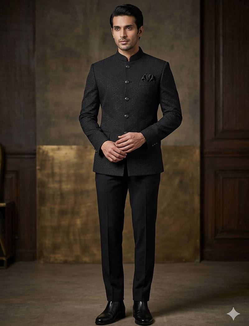Black color party wear jodhpuri for men | premium designer bandhgala ethnic wear