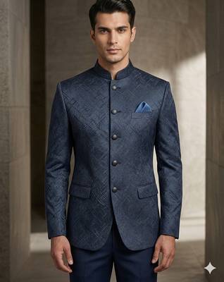 Navy blue color jodhpuri for men | premium designer bandhgala ethnic wear 1