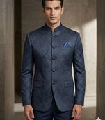 Navy blue color jodhpuri for men | premium designer bandhgala ethnic wear