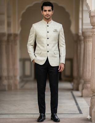 Light pista weaving jodhpuri for men | premium designer bandhgala ethnic wear 2