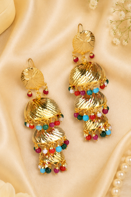 Triple Layer Punjabi Style Jhumkas 2