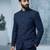 Blue color knitted jodhpuri for men | premium designer bandhgala ethnic wear
