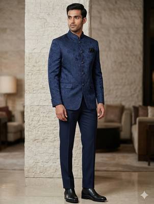 Blue color jodhpuri for men | premium designer bandhgala ethnic wear 2