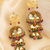 Wedding wear three tier ruby emerald beaded jhumkas