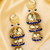 Gold tone three stage jhumkas