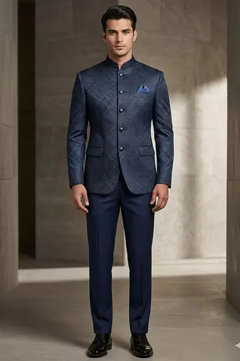 Navy blue color jodhpuri for men | premium designer bandhgala ethnic wear