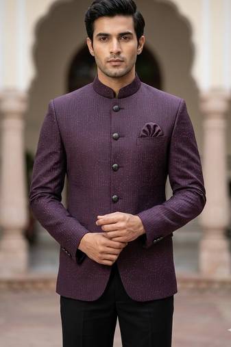 Wine color party wear jodhpuri for men | premium designer bandhgala ethnic wear