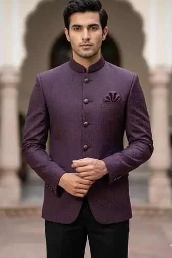Wine color party wear jodhpuri for men | premium designer bandhgala ethnic wear