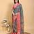 Ready to wear elegant print linen cotton saree with jacquard border & unstitched blouse