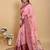 Ready to wear elegant print linen cotton saree with jacquard border & unstitched blouse