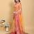 orange colour Ready to wear elegant print linen cotton saree with jacquard border & unstitched blouse