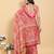 coral colour Ready to wear elegant print linen cotton saree with jacquard border & unstitched blouse