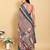 Ready to wear elegant print linen cotton saree with jacquard border & unstitched blouse