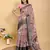multicolour Ready to wear elegant print linen cotton saree with jacquard border & unstitched blouse