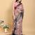 multicolour Ready to wear elegant print linen cotton saree with jacquard border & unstitched blouse