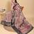 multicolour Ready to wear elegant print linen cotton saree with jacquard border & unstitched blouse