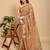 orange colour Ready to wear elegant print linen cotton saree with jacquard border & unstitched blouse