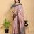 Reay to wear elegant print linen cotton saree with jacquard border & unstitched blouse