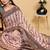 Reay to wear elegant print linen cotton saree with jacquard border & unstitched blouse