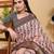 Reay to wear elegant print linen cotton saree with jacquard border & unstitched blouse