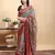 multicolour Ready to wear elegant print linen cotton saree with jacquard border & unstitched blouse