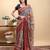 multicolour Ready to wear elegant print linen cotton saree with jacquard border & unstitched blouse