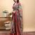 multicolour Ready to wear elegant print linen cotton saree with jacquard border & unstitched blouse