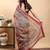 multicolour Ready to wear elegant print linen cotton saree with jacquard border & unstitched blouse