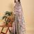 ivory colour Ready to wear elegant print linen cotton saree with jacquard border & unstitched blouse