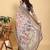 ivory colour Ready to wear elegant print linen cotton saree with jacquard border & unstitched blouse