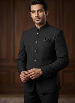Black color party wear jodhpuri for men | premium designer bandhgala ethnic wear 2