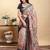 cream colour Ready to wear elegant print linen cotton saree with jacquard border & unstitched blouse