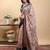 cream colour Ready to wear elegant print linen cotton saree with jacquard border & unstitched blouse