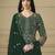 Bottle Green Faux Georgette Anarkali Gown