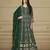 Bottle Green Faux Georgette Anarkali Gown