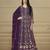 Purple Faux Georgette Embroidered Semi Stich Anarkali Gown