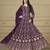 Purple Faux Georgette Embroidered Semi Stich Anarkali Gown