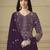 Purple Faux Georgette Embroidered Semi Stich Anarkali Gown