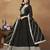 Black Art Silk Gown with Cording Work