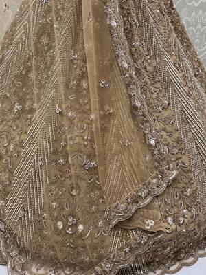 Gorgeous Beige Sequins Net Engagement Wear Lehenga Choli With Dupatta 7